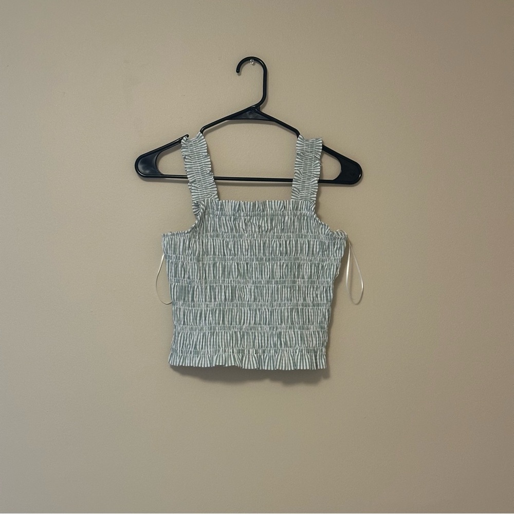 Women's Green Smocked Top